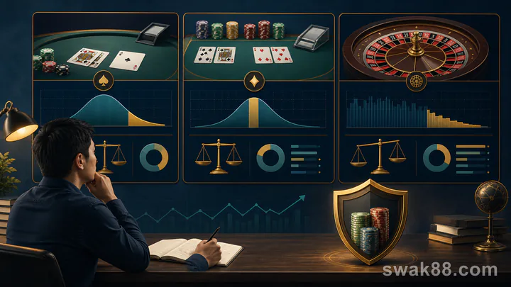 House edge across blackjack baccarat and roulette